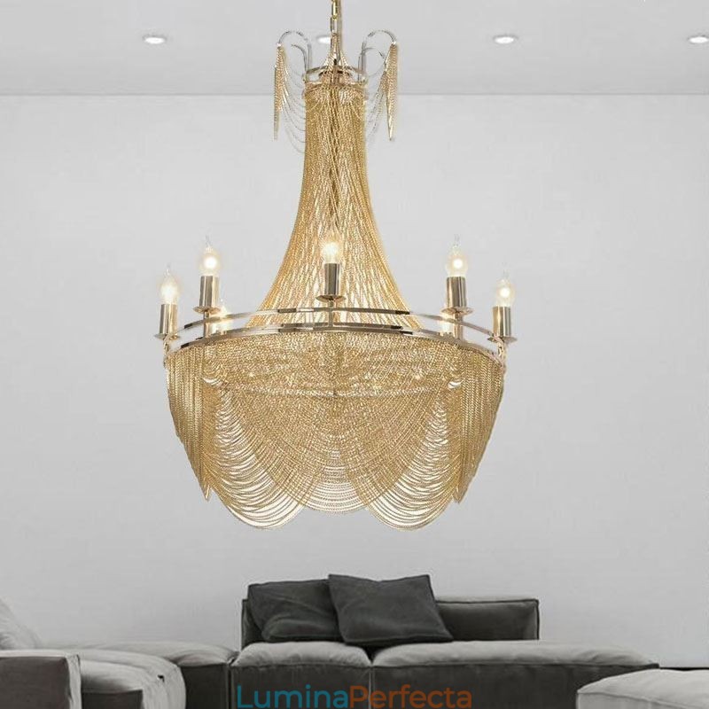 Lampă suspendată cu lanț din aluminiu Lumină creativă Cioc de lux Lumină decorativă Aur Argintiu