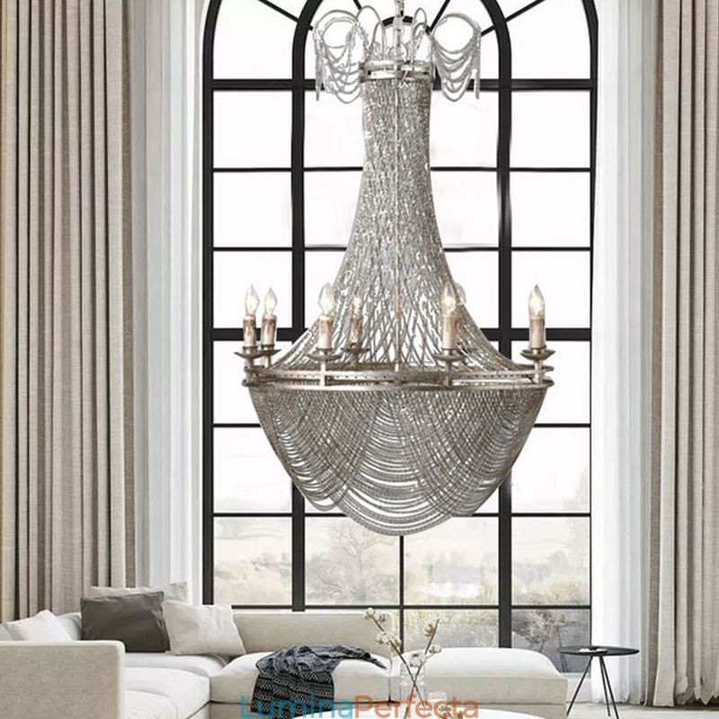 Lampă suspendată cu lanț din aluminiu Lumină creativă Cioc de lux Lumină decorativă Aur Argintiu