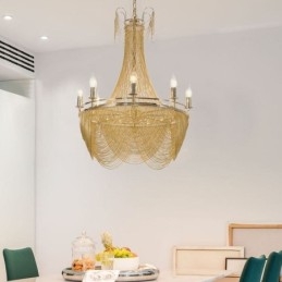 Lampă suspendată cu lanț din aluminiu Lumină creativă Cioc de lux Lumină decorativă Aur Argintiu