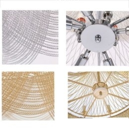 Lampă suspendată cu lanț din aluminiu Lumină creativă Cioc de lux Lumină decorativă Aur Argintiu
