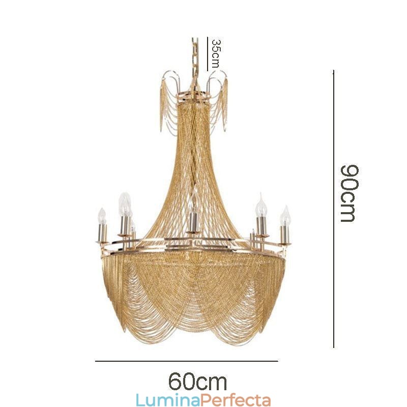 Lampă suspendată cu lanț din aluminiu Lumină creativă Cioc de lux Lumină decorativă Aur Argintiu