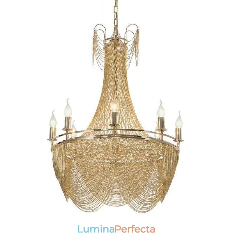 Lampă suspendată cu lanț din aluminiu Lumină creativă Cioc de lux Lumină decorativă Aur Argintiu