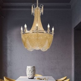Lampă suspendată cu lanț din aluminiu Lumină creativă Cioc de lux Lumină decorativă Aur Argintiu