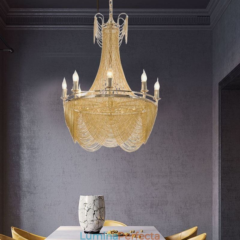 Lampă suspendată cu lanț din aluminiu Lumină creativă Cioc de lux Lumină decorativă Aur Argintiu