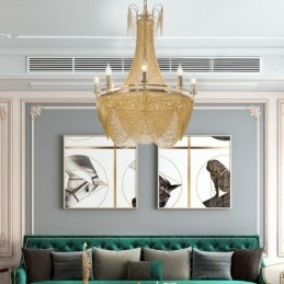 Lampă suspendată cu lanț din aluminiu Lumină creativă Cioc de lux Lumină decorativă Aur Argintiu