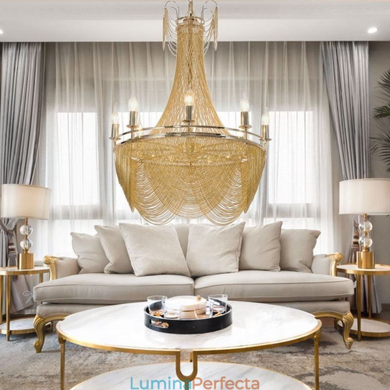 Lampă suspendată cu lanț din aluminiu Lumină creativă Cioc de lux Lumină decorativă Aur Argintiu