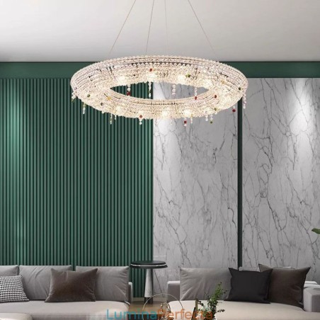 Lampă cu pandantiv din cristal Lumină modernă Plafoniera de lux Lampă cu pandantiv din cristal Lumină modernă Plafoniera de lux