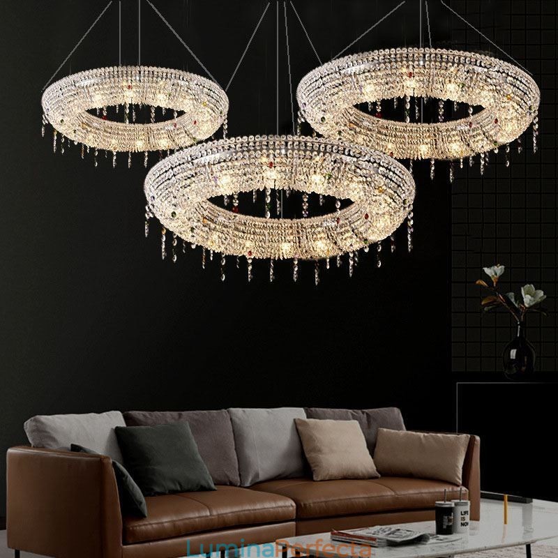 Lampă cu pandantiv din cristal Lumină modernă Plafoniera de lux