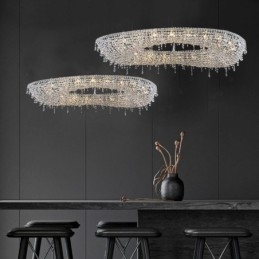 Plafoniera ovală de lux modernă de cristal
