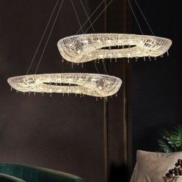 Plafoniera ovală de lux modernă de cristal