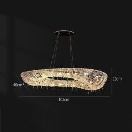 Plafoniera ovală de lux modernă de cristal