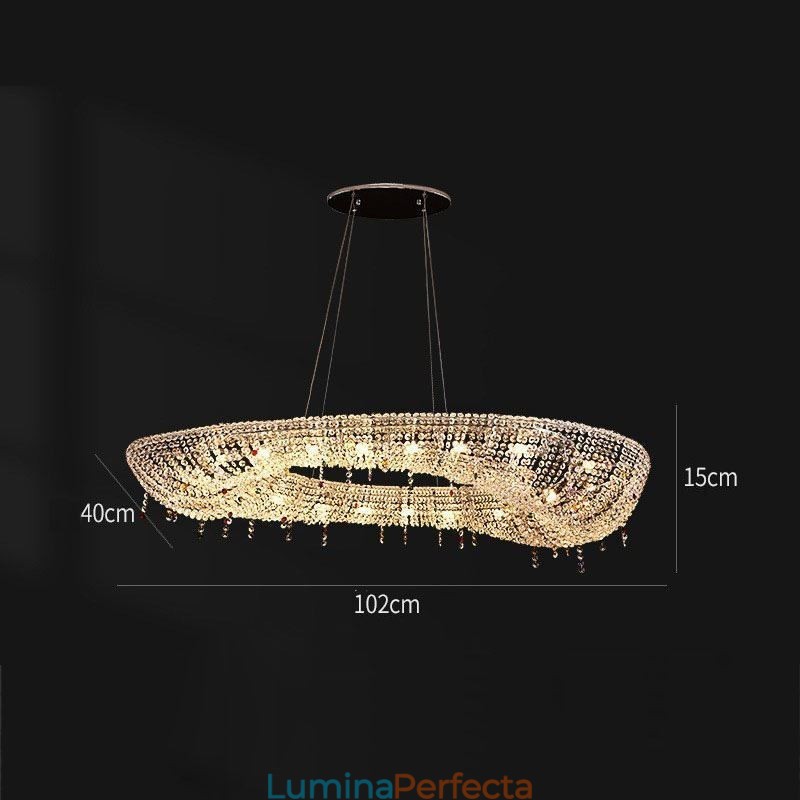 Plafoniera ovală de lux modernă de cristal