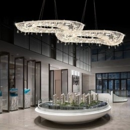 Plafoniera ovală de lux modernă de cristal