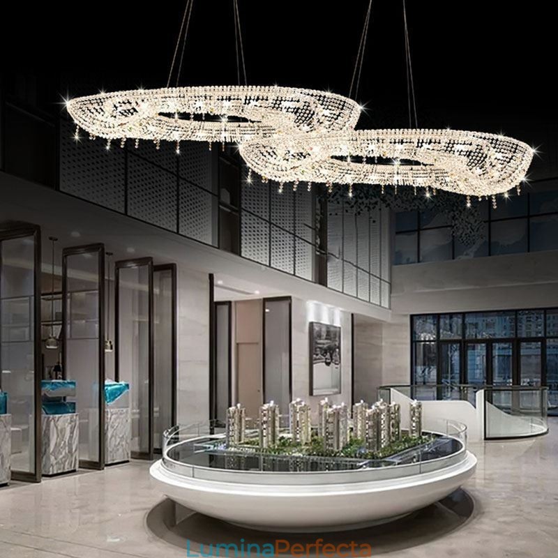 Plafoniera ovală de lux modernă de cristal