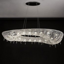 Plafoniera ovală de lux modernă de cristal
