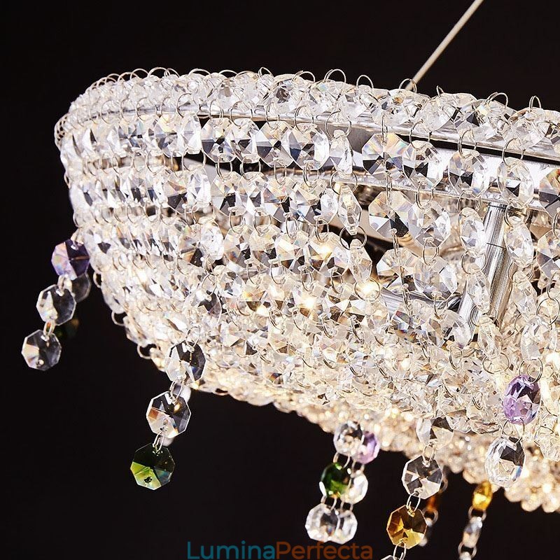 Plafoniera ovală de lux modernă de cristal