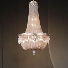 Plafoniera cu pandantiv cu ciucuri, retro american duplex, din aluminiu