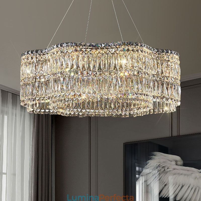 Plafoniera din Cristal Lampă suspendată modernă cu decorare simplă