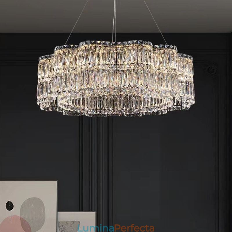 Plafoniera din Cristal Lampă suspendată modernă cu decorare simplă