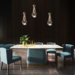 Plafoniera cu picătură de apă, modernă, minimalistă, cu artă din cupru
