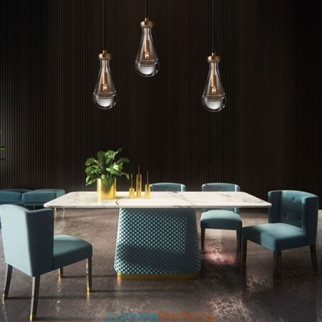 Plafoniera cu picătură de apă, modernă, minimalistă, cu artă din cupru Plafoniera cu picătură de apă, modernă, minimalistă, cu artă din cupru