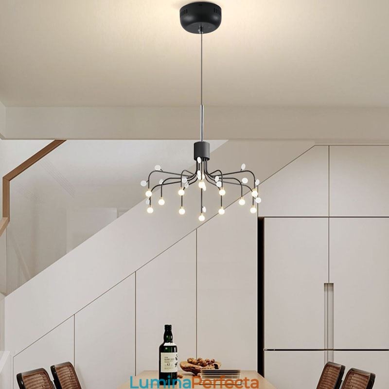 Plafoniera Nordic Creative Alb Natural Natural 14 Lumini