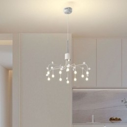 Plafoniera Nordic Creative Alb Natural Natural 14 Lumini