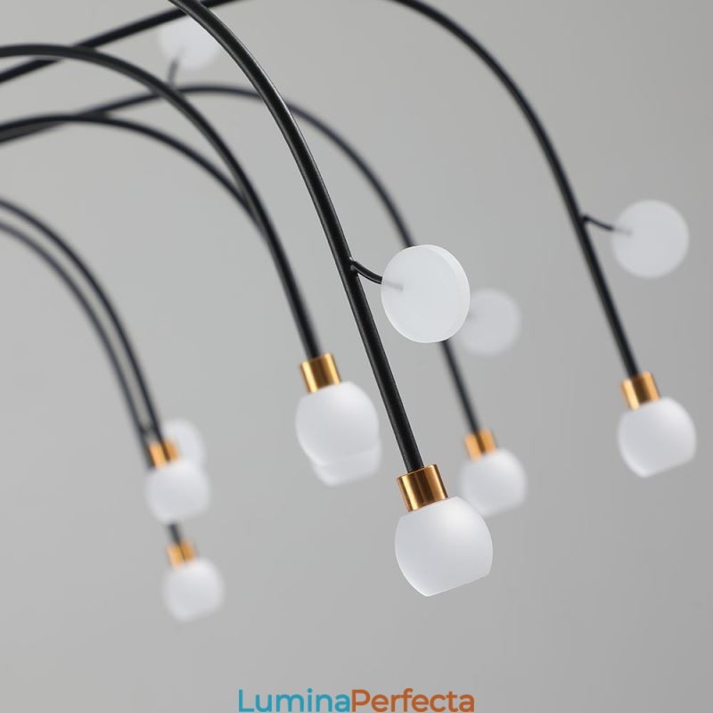 Plafoniera Nordic Creative Alb Natural Natural 14 Lumini