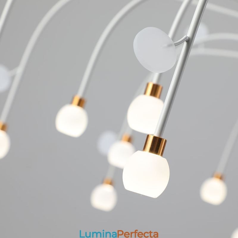 Plafoniera Nordic Creative Alb Natural Natural 14 Lumini