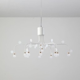 Plafoniera Nordic Creative Alb Natural Natural 14 Lumini