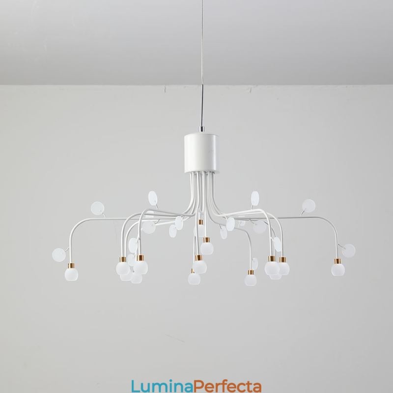 Plafoniera Nordic Creative Alb Natural Natural 14 Lumini