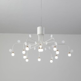 Plafoniera Nordic Creative Alb Natural Natural 14 Lumini