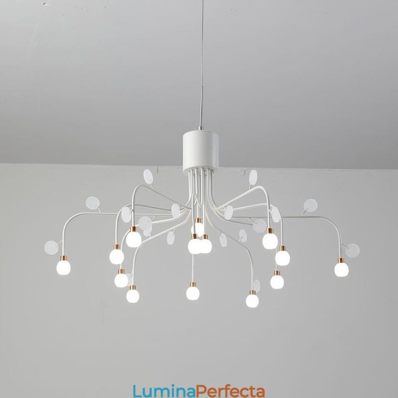 Plafoniera Nordic Creative Alb Natural Natural 14 Lumini