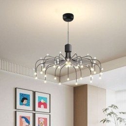 Lampă suspendată Nordic Creative Plafoniera albă naturală 30 de lumini