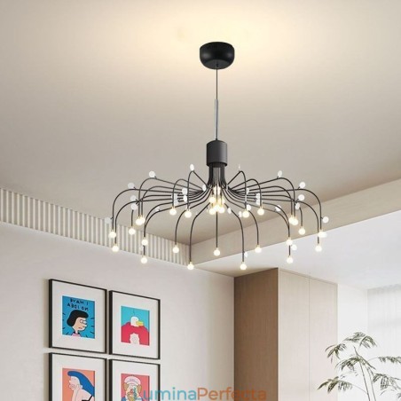 Lampă suspendată Nordic Creative Plafoniera albă naturală 30 de lumini Lampă suspendată Nordic Creative Plafoniera albă naturală 30 de lumini