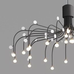 Lampă suspendată Nordic Creative Plafoniera albă naturală 30 de lumini