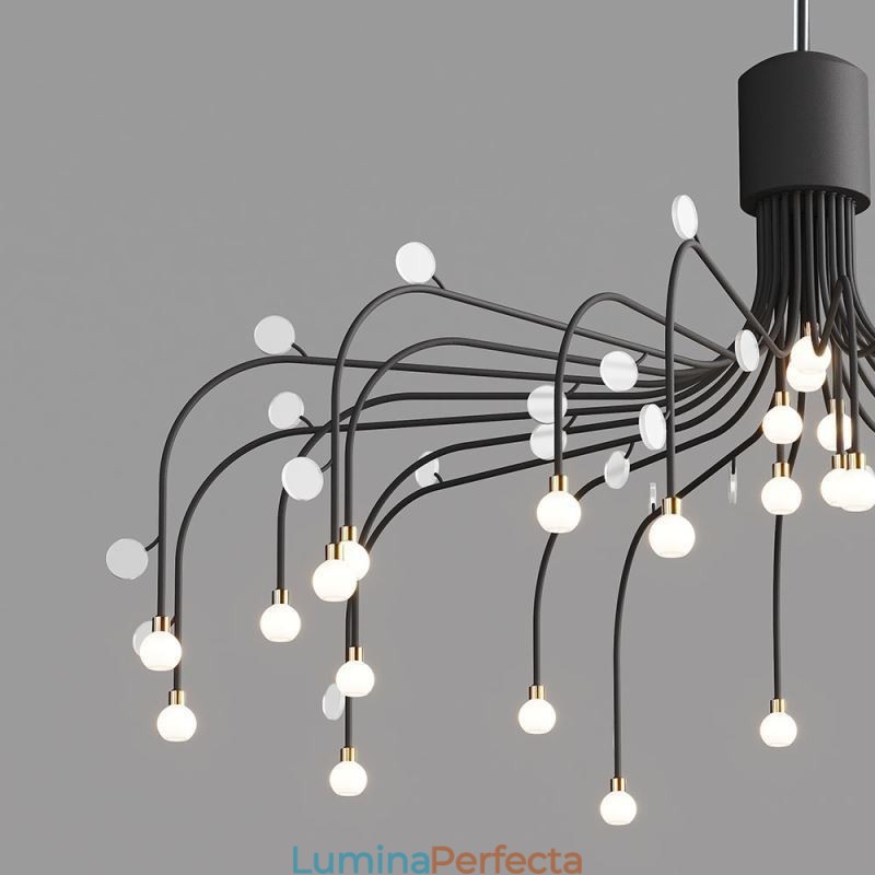 Lampă suspendată Nordic Creative Plafoniera albă naturală 30 de lumini