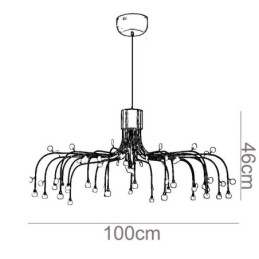 Lampă suspendată Nordic Creative Plafoniera albă naturală 30 de lumini