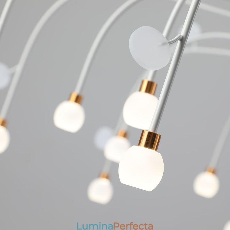 Lampă suspendată Nordic Creative Plafoniera albă naturală 30 de lumini