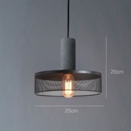 Lampă suspendată neagră Ciment Grid Light Country Plafoniera retro