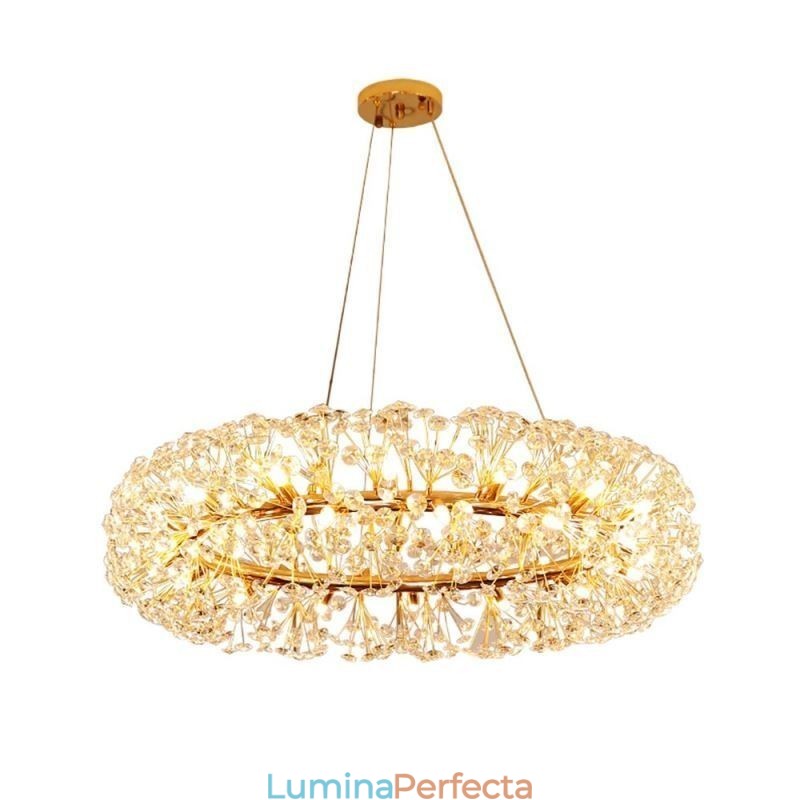 Plafoniera circulară, modernă, minimalistă, din fier forjat, cu flori de soare