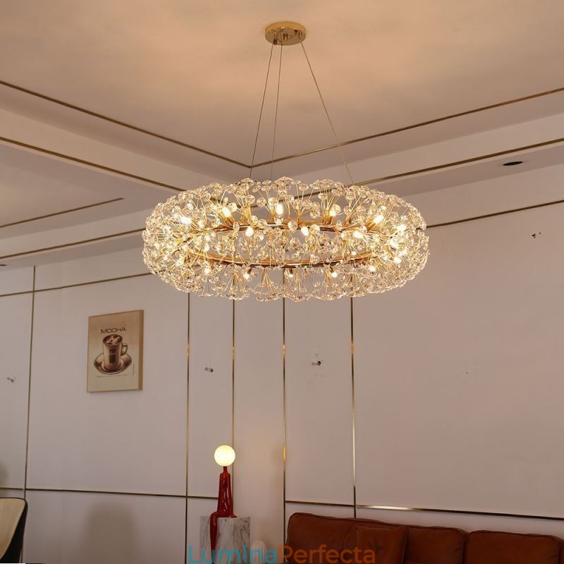 Plafoniera circulară, modernă, minimalistă, din fier forjat, cu flori de soare