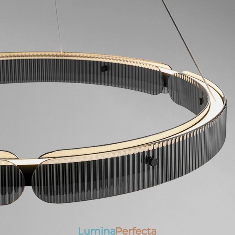 Lampă suspendată Circle 60 80CM Plafoniera din sticlă, reglabilă fără trepte, cu telecomandă