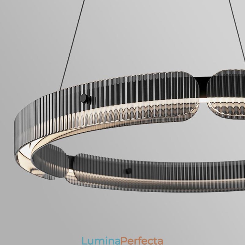 Lampă suspendată Circle 60 80CM Plafoniera din sticlă, reglabilă fără trepte, cu telecomandă