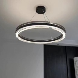 Lampă suspendată Circle 60 80CM Plafoniera din sticlă, reglabilă fără trepte, cu telecomandă