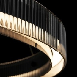 Lampă suspendată 60+80CM Plafoniera din sticlă cerc dublu, reglabilă fără trepte, cu telecomandă