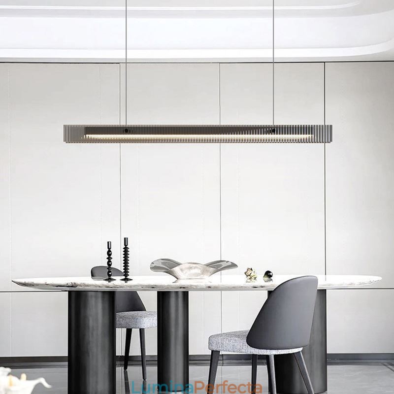 Plafoniera din sticlă de 100 cm, reglabilă în trepte, cu telecomandă