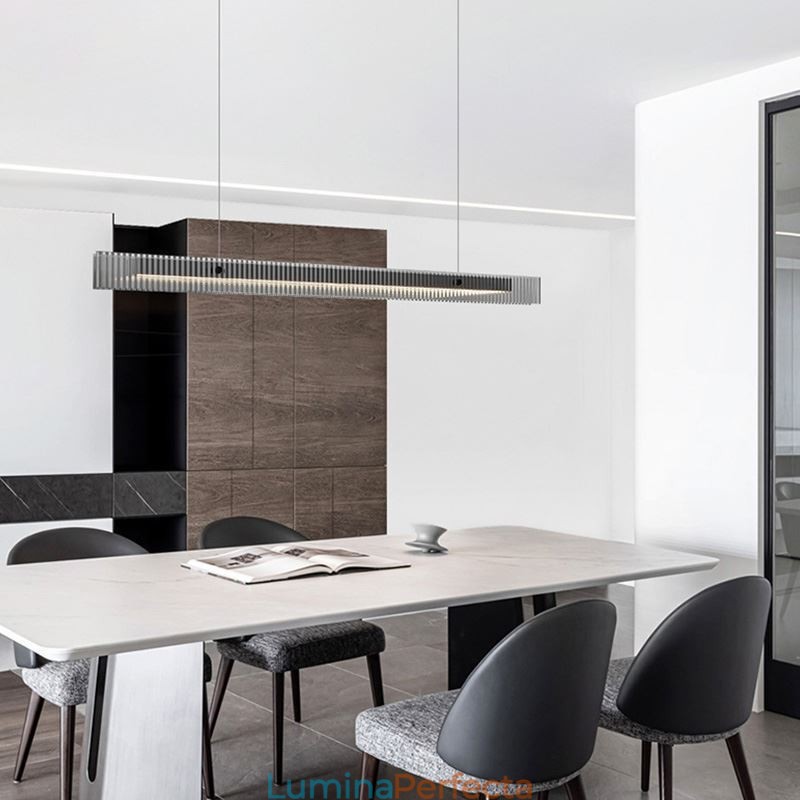 Plafoniera din sticlă de 100 cm, reglabilă în trepte, cu telecomandă