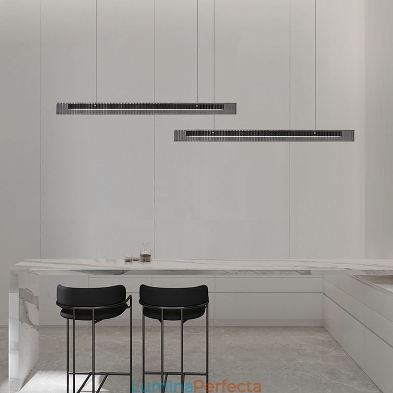 Plafoniera din sticlă de 100 cm, reglabilă în trepte, cu telecomandă