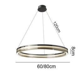 Lampă suspendată 60 80CM Plafoniere circulare din sticlă Dimmare tricromatică
